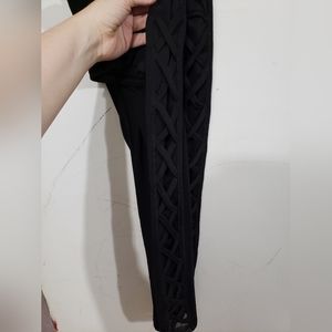 Black cut out leggings with mesh. XL